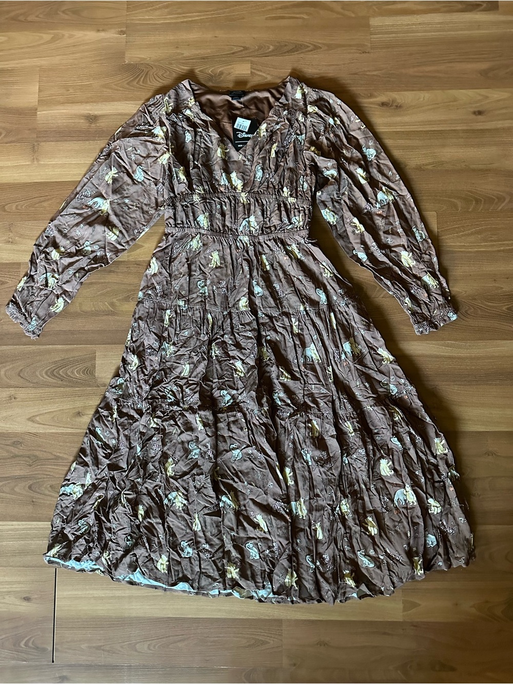 🆕 Her Universe Disney Winnie The Pooh Brown Maxi Dress with Cream Floral Print